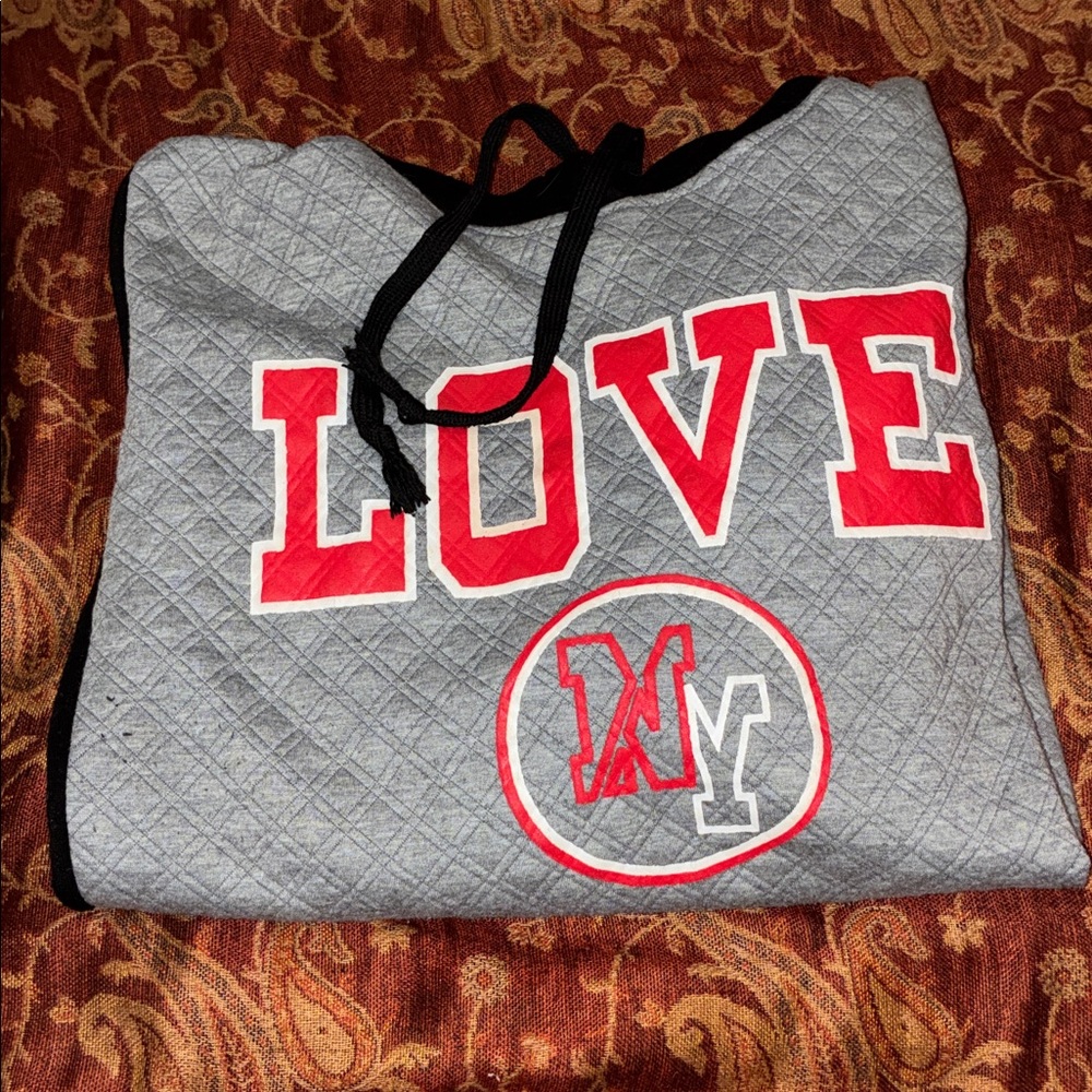 Love Brand Black and Gray Hoodie with Pink Lining